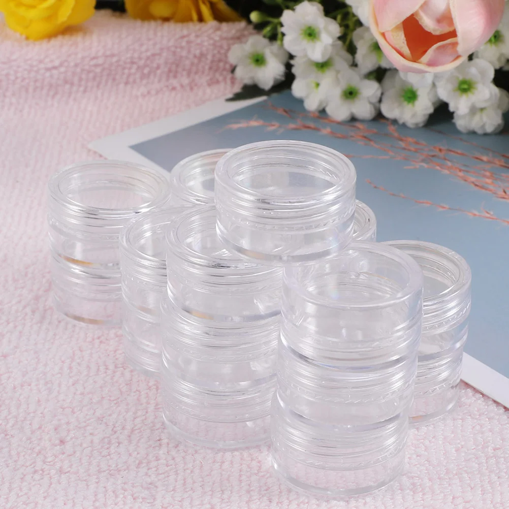 

80 Pcs Round Pot Jars Empty Plastic Dispenser Lotion Makeup Container Rechargeable Cosmetics Travel Containers Cans to fill