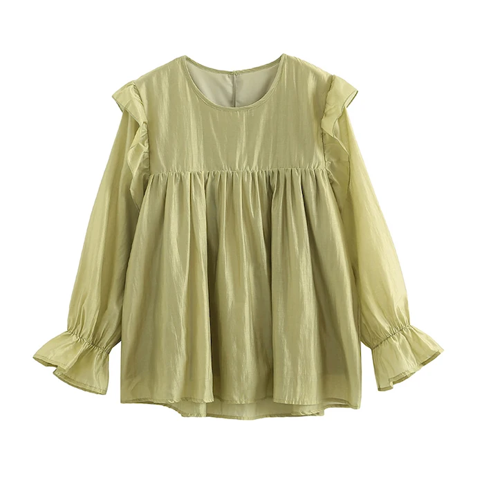 

Spring Summer Loose Stylish Thin Lyocell T-shirts Women Long Sleeve Tops Ladies Japan Style Harajuku Ins Comfortable Chic Blouse