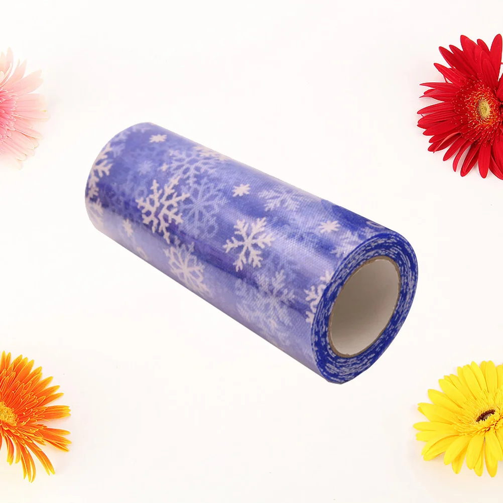 15 см 10 ярдов Рождественская снежинка Тюлевый рулон Блестящая марлевая лента из