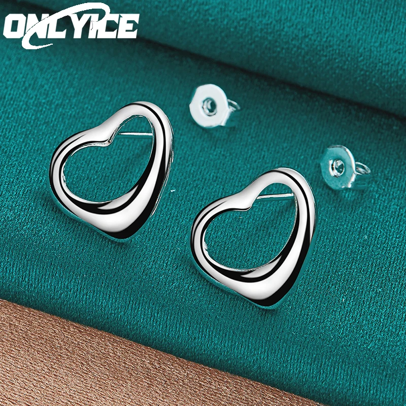 

Женские серьги-гвоздики в виде сердца, из серебра 925 пробы