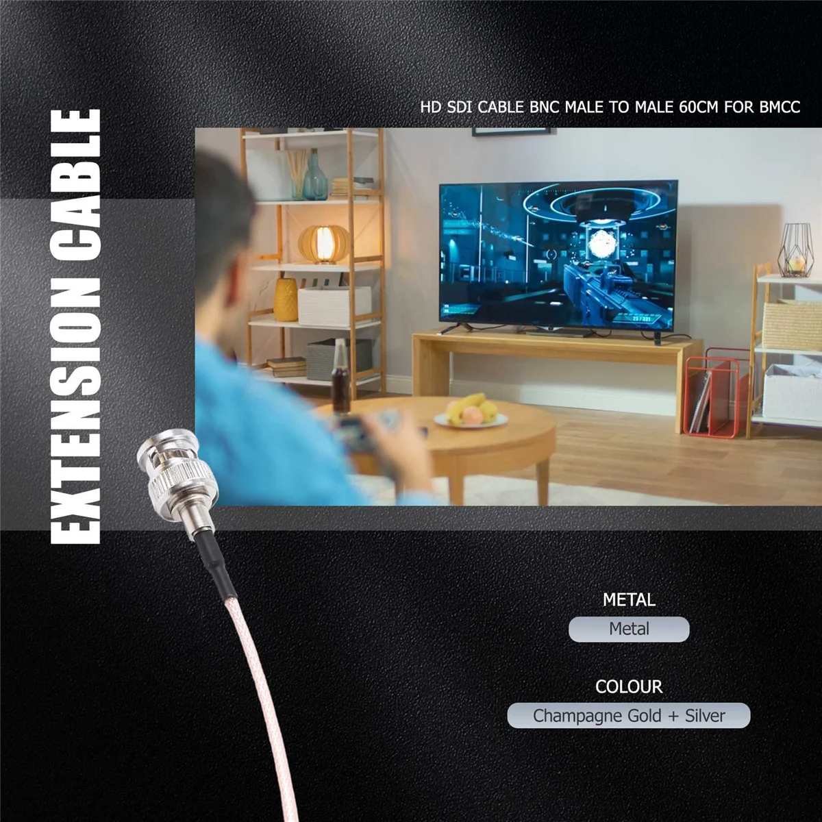 Кабели нестандартной длины - видеокабель LanParte HD-SDI HD SDI удлинительный кабель 60 см