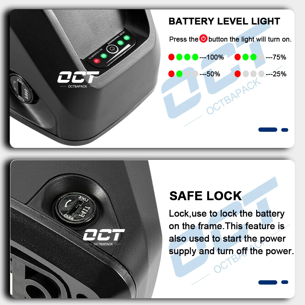 Литий-ионный аккумулятор для электровелосипеда Hailong G70 48 В 20 Ач 36 500 52 в 1000