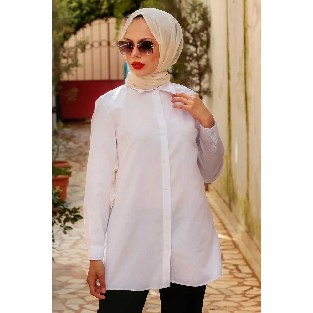 

Базовая рубашка Dorlie-белый хиджаб 190B