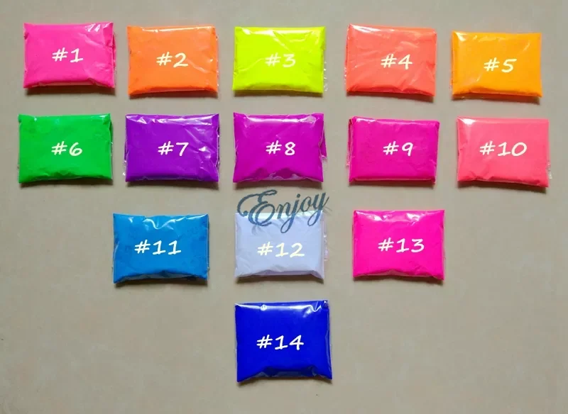 3kg Mixed 15 colors Fluorescent Powder not Luminous Glow Powder, Phosphor Pigment Powder  for Nail Polish&Painting&Print