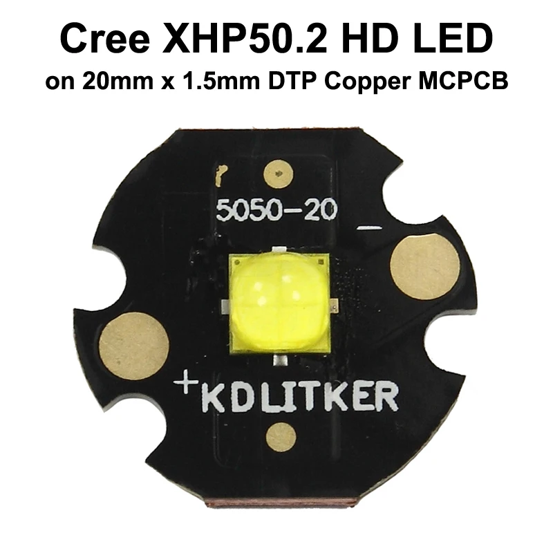 Cree XLamp XHP50.2 18W 2654 Lumens SMD 5050 Powerful LED Emitter with KDLITKER DTP Copper MCPCB Flashlight DIY |