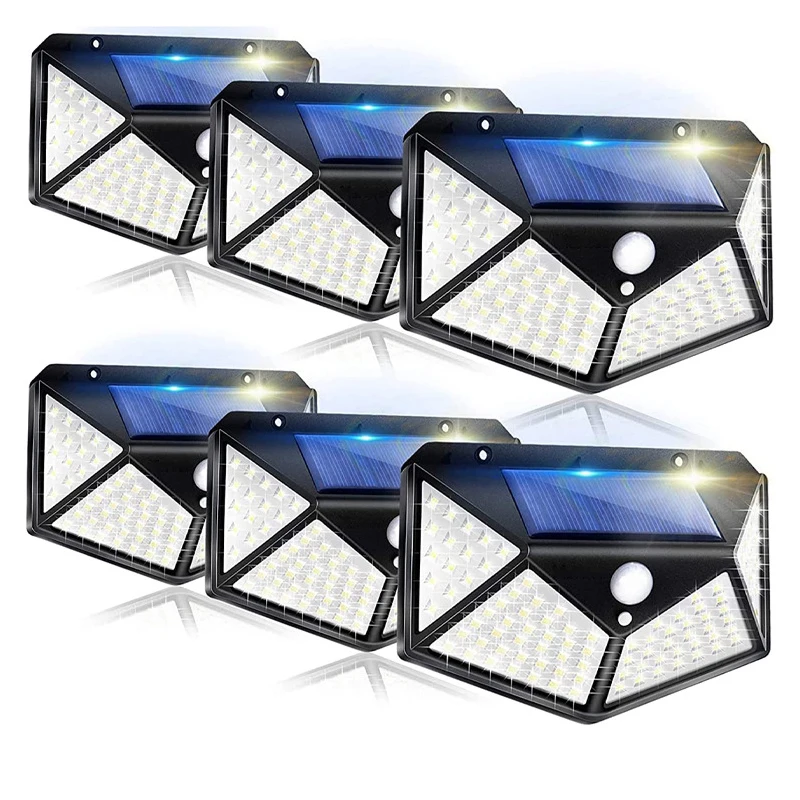 

2022 New Solar Outdoor Wall Light 100LED Home Outdoor Sensor Light Garden Light