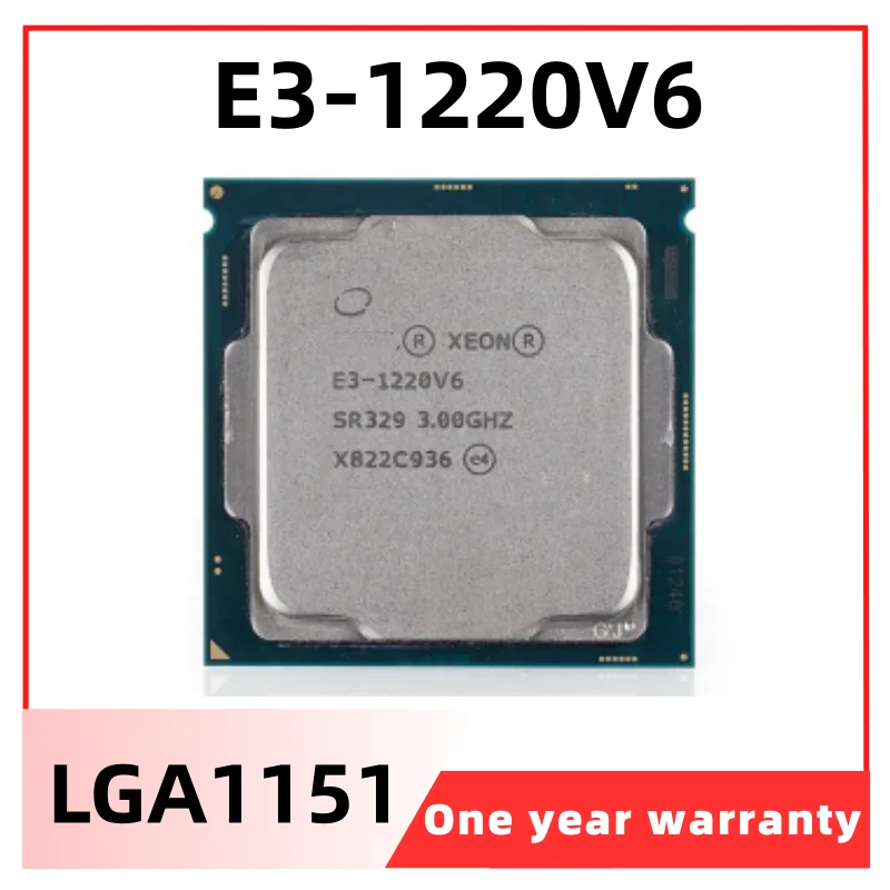 

Xeon E3-1220V6 CPU 3.00GHz 8M 72W LGA1151 E3-1220 V6 Quad-core E3 1220 V6 processor E3 1220V6