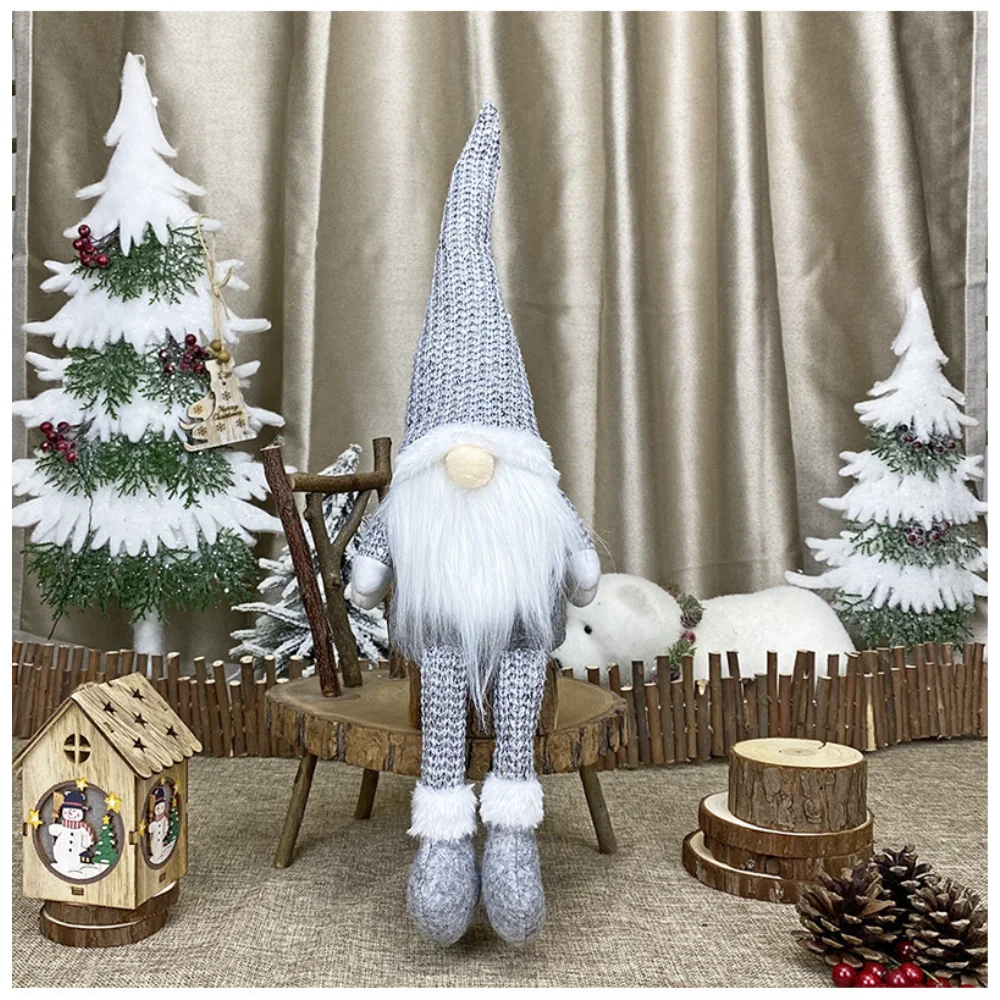

New Christmas Decorations Nordic Style Leg Hanging Doll Faceless Old Man Doll Window Display Dwarf for Home Cristmas Ornament