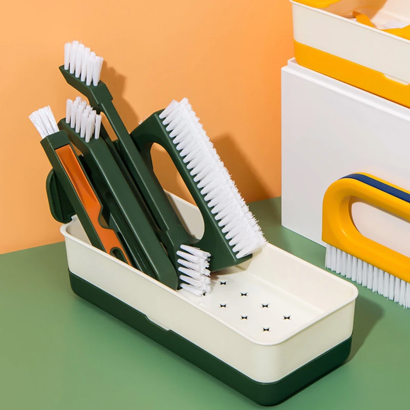 

4Pcs/set Multifunctional Window Cleaning Brush Set Household Deep Cleaning Tool Kit Dust Brush for Gap Kitchen Bathroom Floor