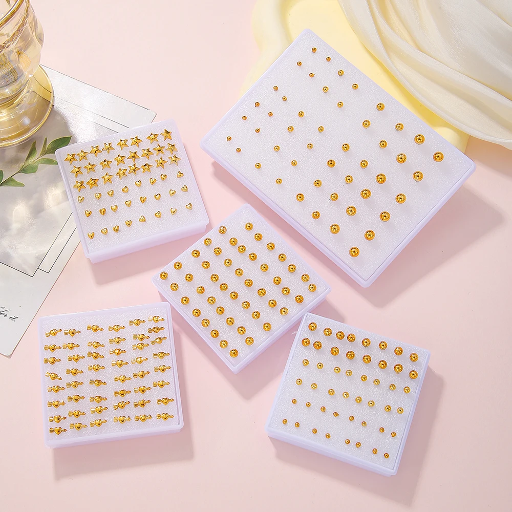 24 пары/коробка акриловые серьги-гвоздики