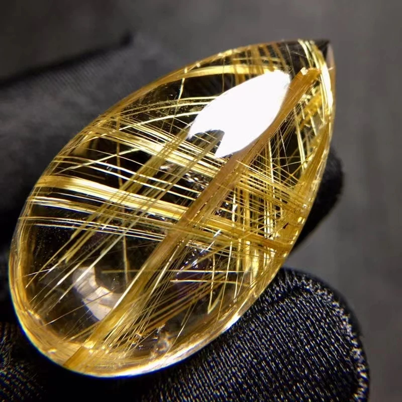 

Подвеска из натурального золота с рутилированным кварцем, 34*20*12 мм, капля воды, рутилированный бразильский кристалл, богатый камень, подвеск...