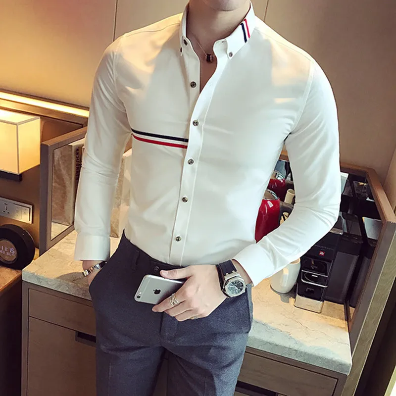 2022 Brand Clothing Male Spring High Quality Long Sleeve Shirts/Men's Slim Fit lapel Leisure Shirts/Fashion Tops Plus Size S-3XL