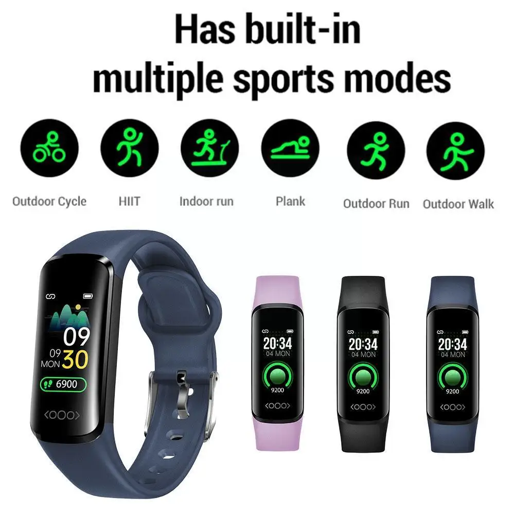 

TK30 Smart Band Noninvasive Blood Glucose Heart Rate Pressure Bracelet 0.96 Stress Test Screen IPS Blood Inch Watch Sports O8S8