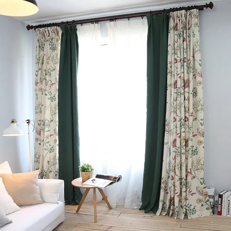 

Curtains for Living Dining Room Bedroom Elegant Japanese Simple Generous New Cotton Linen Printed Curtain Fabric Semi-shading