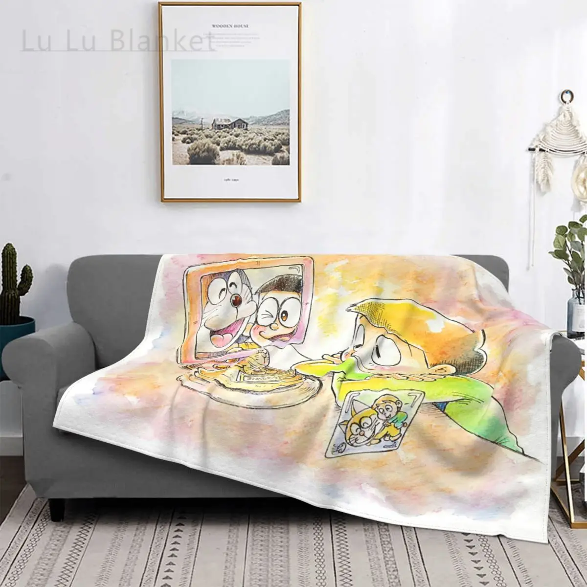 

Doraemon Nobita Nobi Blankets Flannel Winter Japanese Anime Portable Ultra-Soft Throw Blankets for Home Travel Bedspread