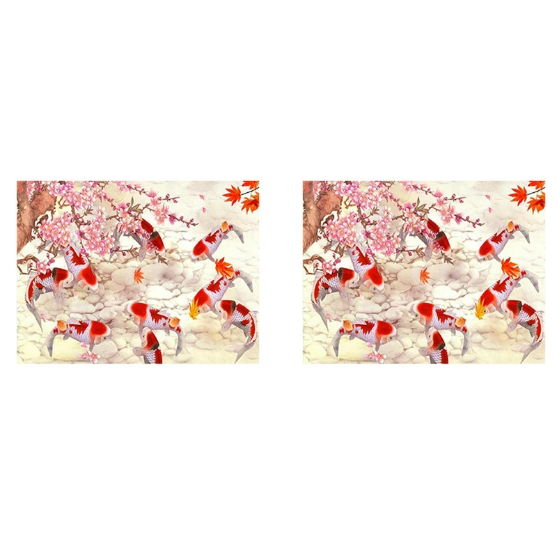 

2 шт., алмазная вышивка, карп, рыба, цветок