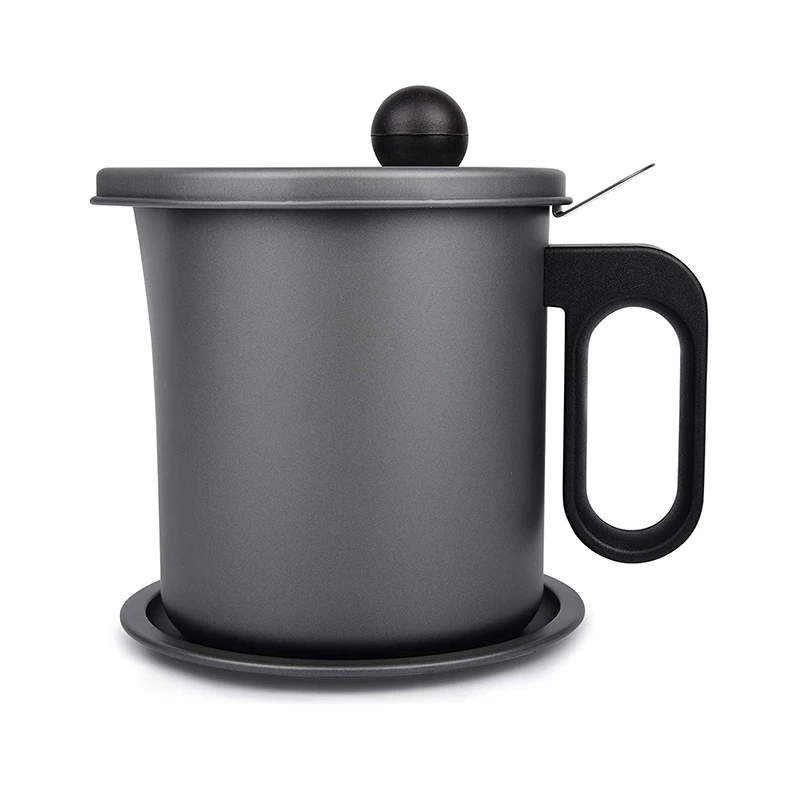 

Bacon Grease Container with Strainer, 1.7 L Kitchen Hot Oil Container, Used Cooking Oil Storage Can for Kitchen Counter