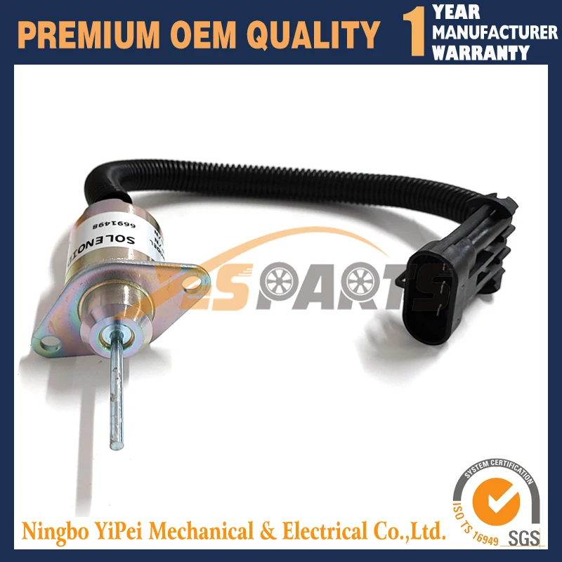 12В 6691498 Соленоид отключения подачи топлива для Bobcat 325 328 329 331 334 335 337 341 425 428 1503ES-12A5UC4S