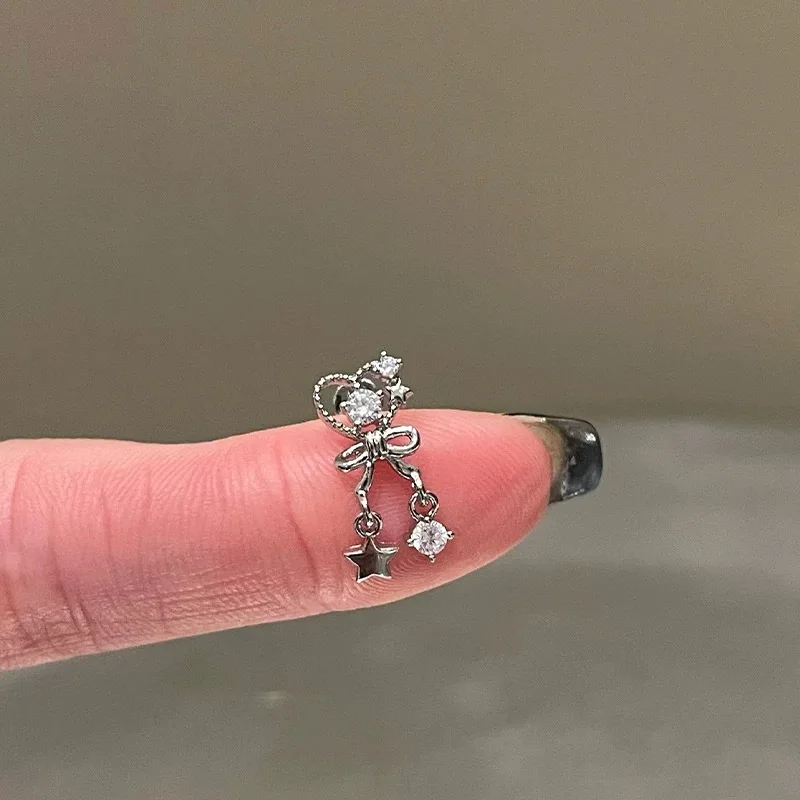 1pcs Quality Love Star Zircon 316L Stainless Steel Ear Bone Nail Y2K Silver Color Earring for Women Cochlear Accessorie (art.: 3920ca9ecfcfd) - 3920ca9ecfcfd