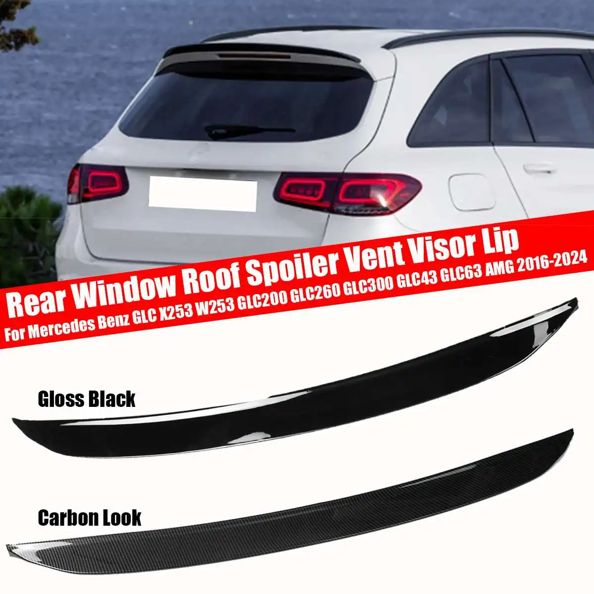 

Rear Window Roof Spoiler For Mercedes Benz GLC X253 W253 GLC200 GLC260 GLC300 AMG SUV 2016-2024 Sun Rain Shade Vent Visor Lip