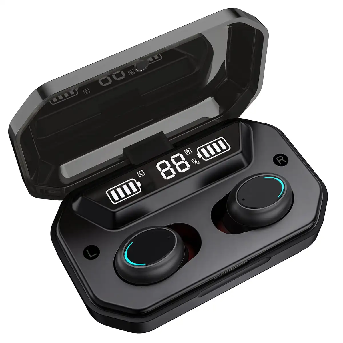 

Беспроводные наушники, Bluetooth-наушники, воспроизведение 40 часов, наушники TWS с глубокими басами, водонепроницаемые наушники-вкладыши с микрофоном, спортивные стерео-наушники