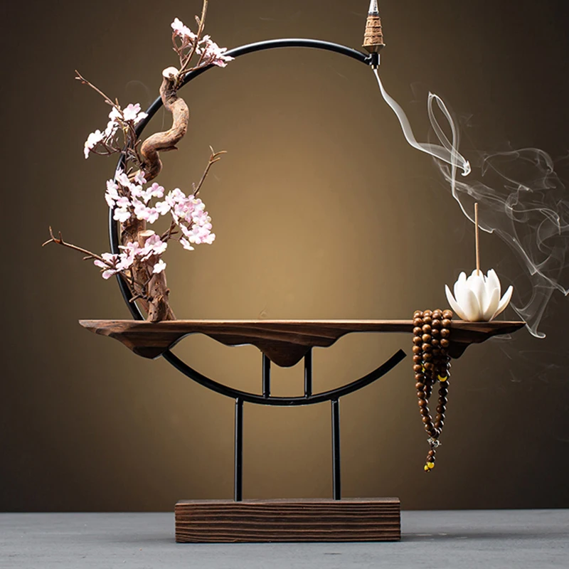 

Modern Light Candlee Vessel Kit Base Metal Backflow Eletric Orthodox Minimalist Candlee Censer Incienso Cascada Room Decor Zen