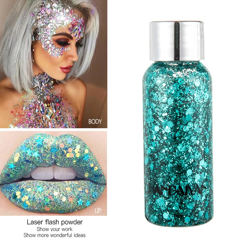 

Glitter Eyeshadow Gel Nail Hair Body Face Glitter Gel Art Flash Heart Loose Sequins Cream Festival Party Shiny Decoration Eyes