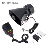100w 12v 7 sounds car electronic warning siren motorcycle alarm horn firemen ambulance loudspeaker support mic and record
