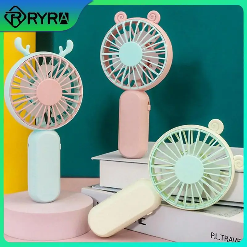 

Usb Charging Pocket Fan Handheld Electric Fan Portable Convenient Office Fan Fans For Home Childrens Fan Cartoon Antler Fan