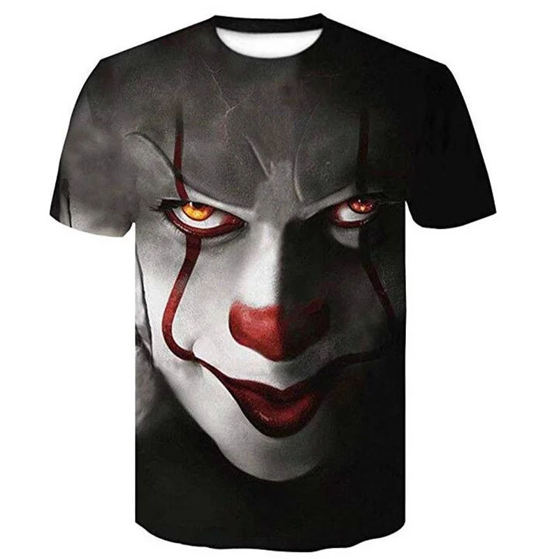 

3-14 Years Children's Joker T-Shirt Boy Teen T-Shirt Street Cool Clown T shirt Summer Clothes Baby kid Casual Short Sleeve Tops