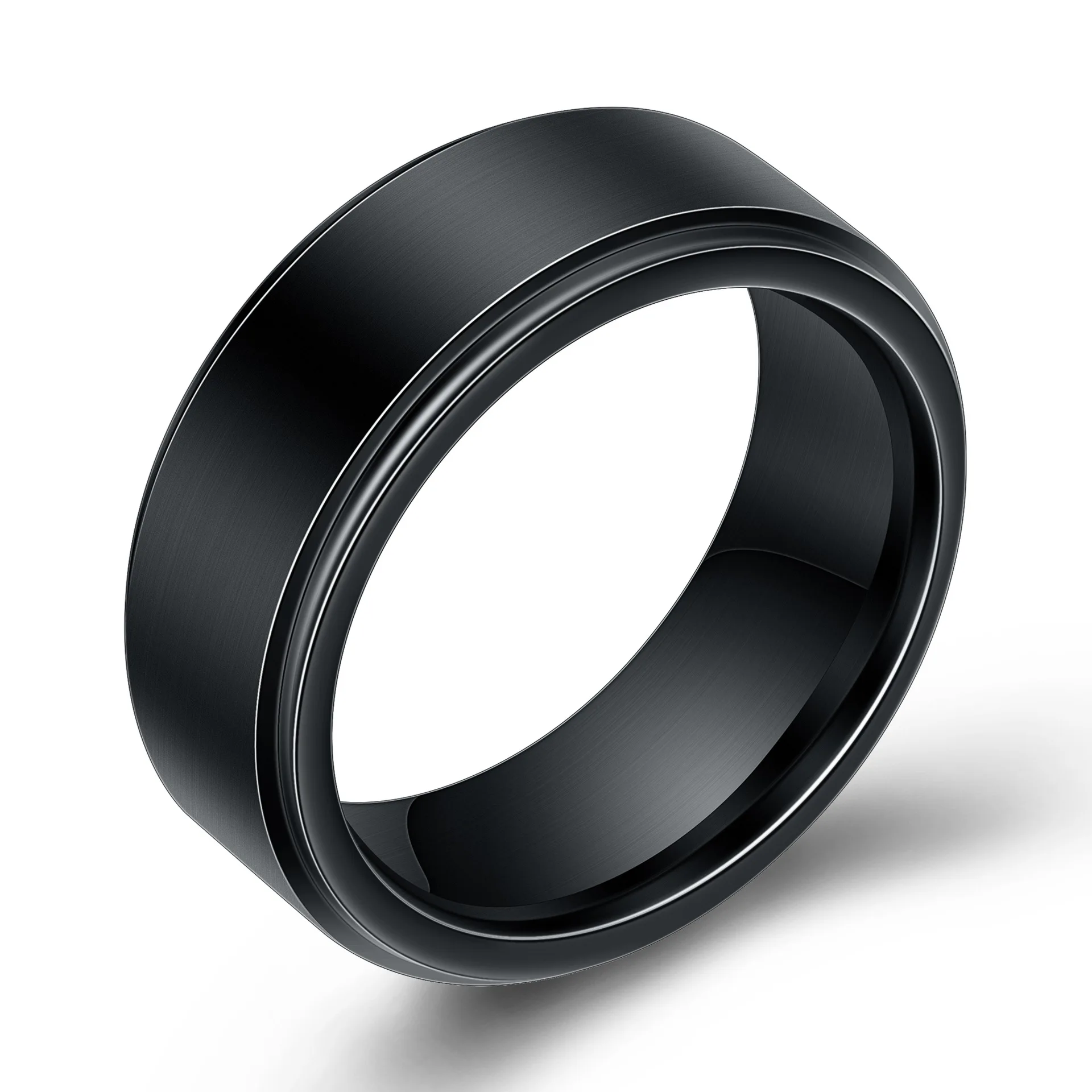 

New Tungsten Steel Men's Ring Fashion Simple Black Brushed Couple Wedding Rings Party Fashion