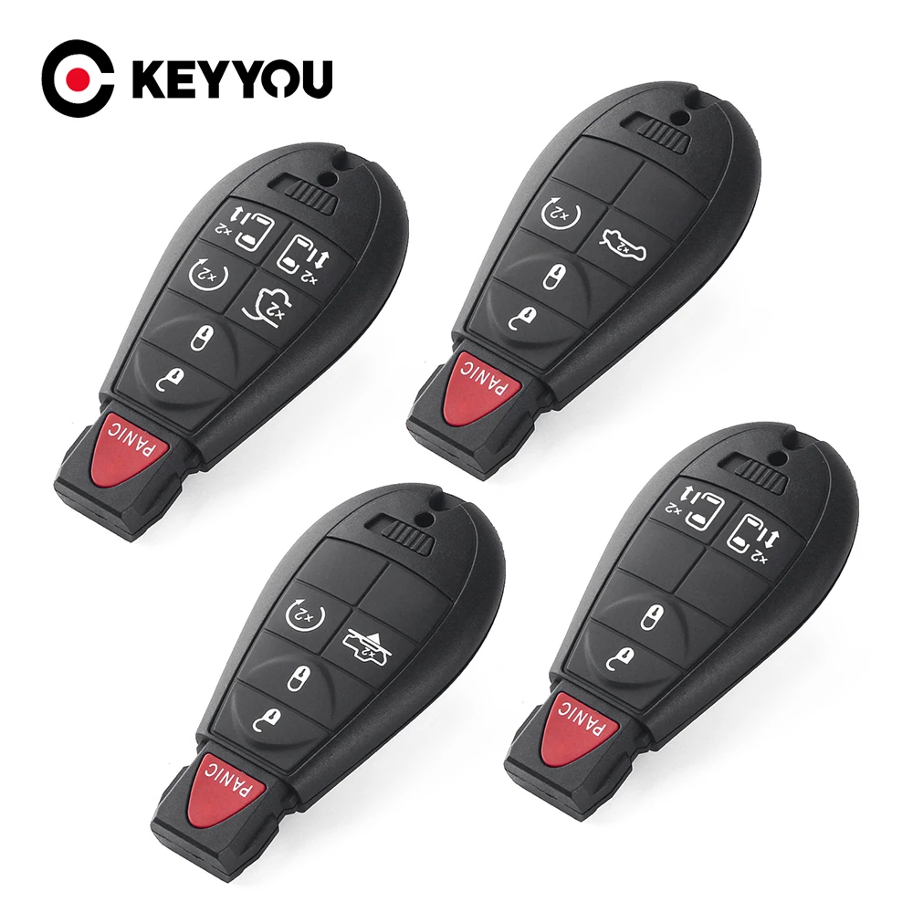 KEYYOU 3/4/5/6/7 Buttons Remote Car Key Shell Fob Case For Chrysler Town & Country Jeep Grand Cherokee Dodge Caravan Journey