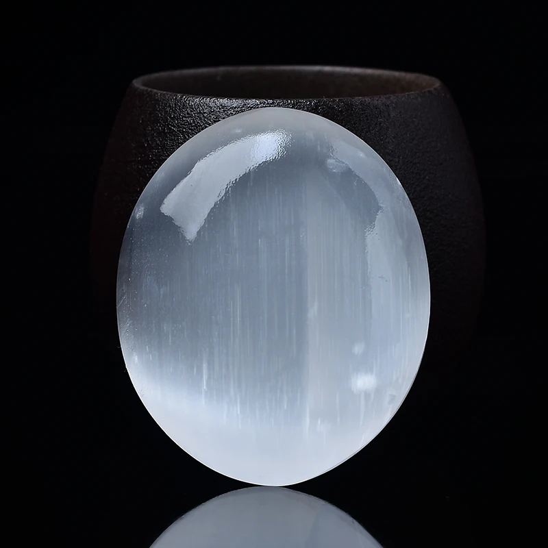 

1 шт., натуральный белый пластырь из селенита овальной формы