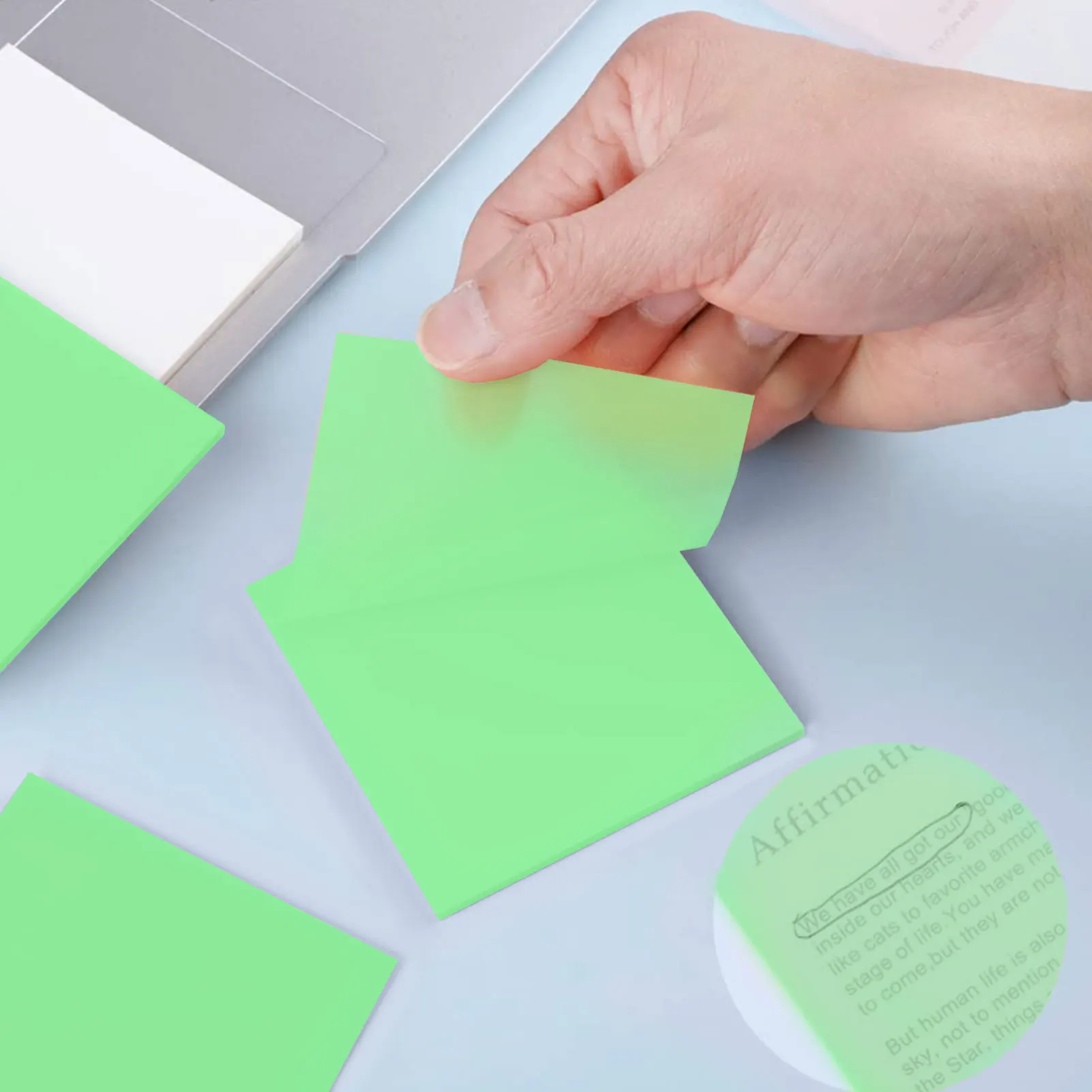 

Colorful Transparent Sticky Notes Waterproof Clear Memo Pads Reusable Sticky Note For Books Message Reminder 50 Sheets Per Pad