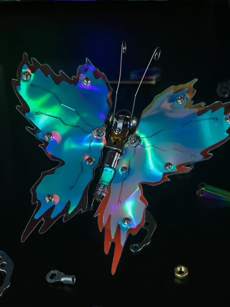 105 шт. 3D пазлы синее пламя модель бабочки комплект DIY металлическая сборка