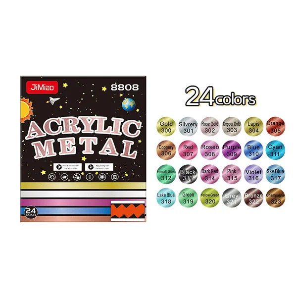 Акриловый маркер Art Makers с двумя наконечниками, граффити, металлический цвет, для рисования, без размазывания, водонепроницаемый