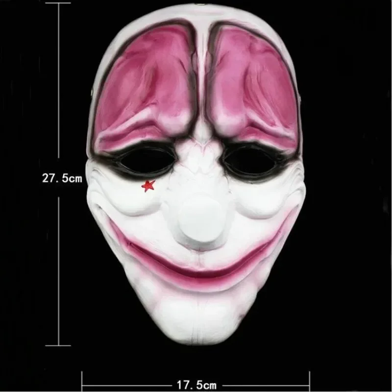 Новый 2025 Steam Game Pay Day 2 ПВХ Маска Косплей Страшный Клоун Даллас Волк Граффити Шлем