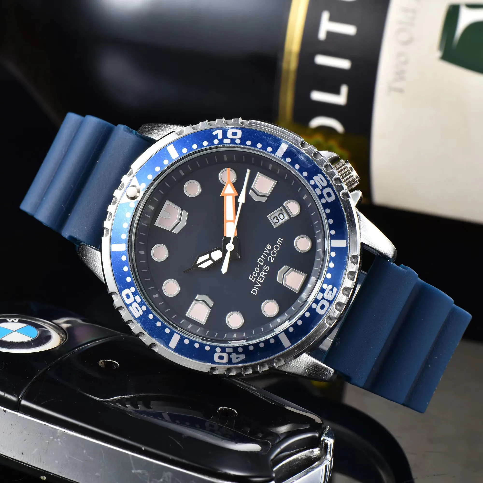 

2023 New Original Luxury Brand Sports Diving Watch Silicone Luminous Men's Watch BN0150 Eco-drive Series Blue Dial Quartz Watch