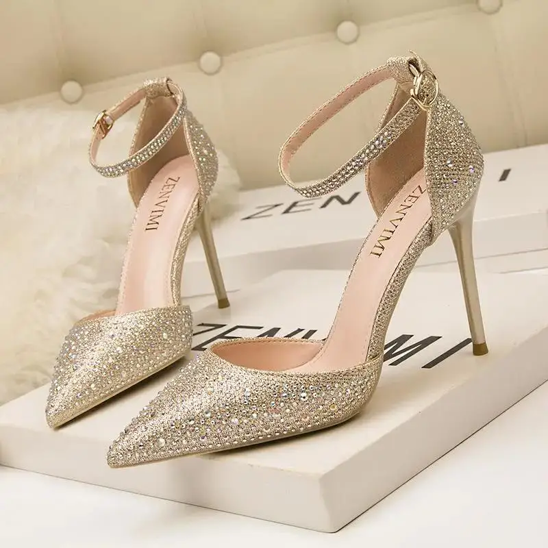 

Zapatos De Mujer Sexy Silver Wedding Party High Heel Shoes for Women Lady Cute High Quality Stiletto Heels Female Pumps G138