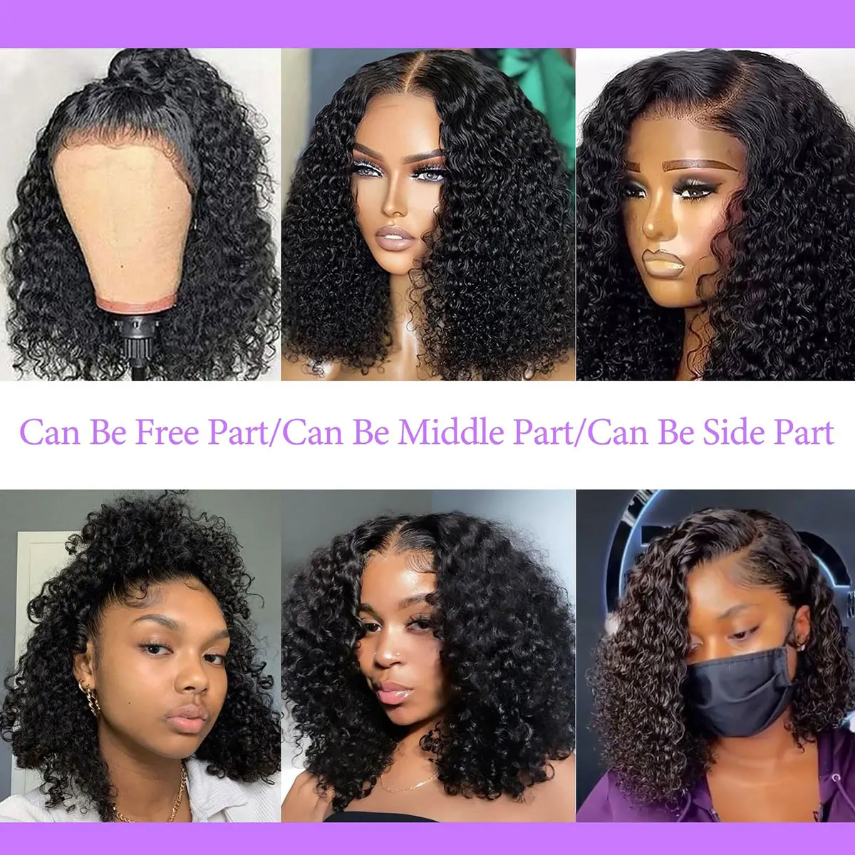 Фото Супердлинные кудрявые парики Pixie Curls 5×5 без клея, 100% натуральные человеческие волосы, натуральный черный цвет, кудрявые парики для женщин, 13x6, 13x4, HD кружевные парики №5