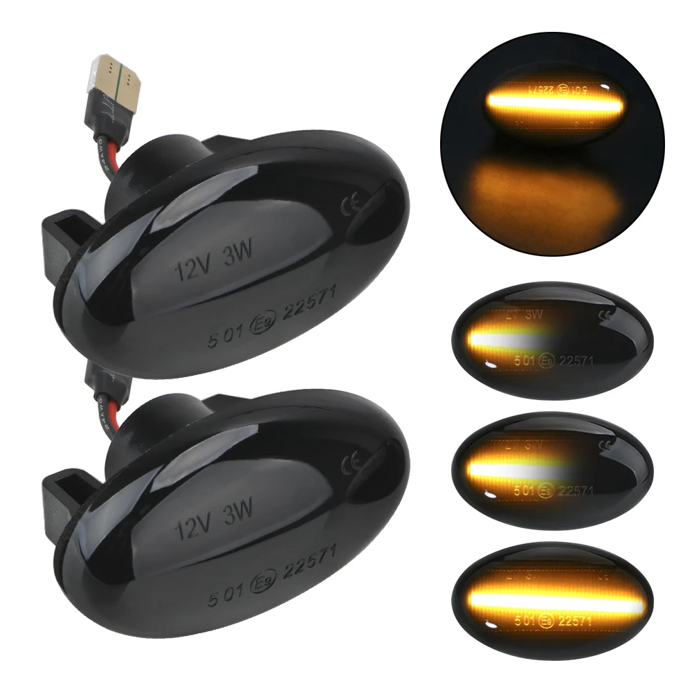 

Flowing Water Signal Lights 1 Pair Car Dynamic LED Side Marker Lights Repeater