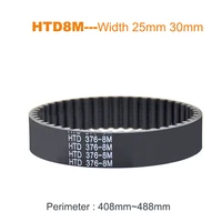 1pcs htd8m timing drive belt black rubber width 25mm 30mm 8m synchronous conveyor transmission belts 408mm488mm anti wear cnc