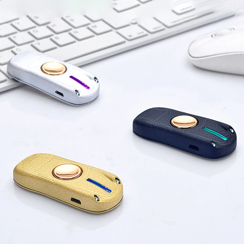 

Creative Sports Car Top Rechargeable Lighter with Light and Changeable Filament Creative Fingertip Gyro Cigarette Cigar Lighter
