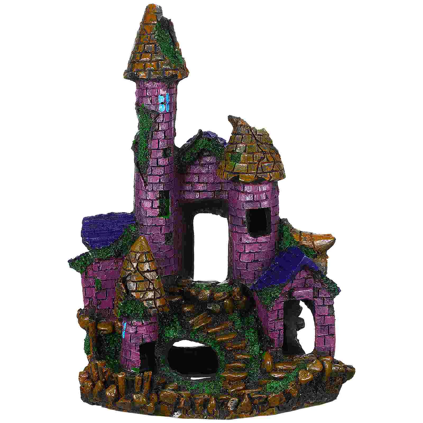 

Fish Tank Ornaments Castle Water Pipe Large Aquarium Decor Resin Decorations And Tall