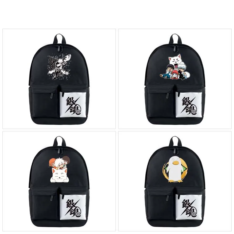 

New Student School Bag Gintama Animation Peripheral Kawaii Large Capacity Backpack Multifunctional Travel Bag Waterproof Gift
