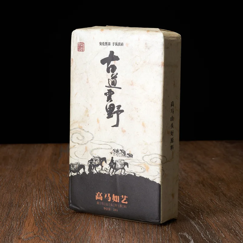 

Hunan Anhua Dark Tea Chinese FuZhuan Tea Ancient Handicraft Workshop Golden Flower Fuzhuan Tea Brick 1000g/Gift Box