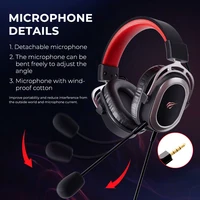 HAVIT H2008d Wired Gaming Headset with 3.5mm Plug 50mm Drivers Surround Sound HD Mic for PS4 PS5 XBox PC Laptop Gamer Headphone 4