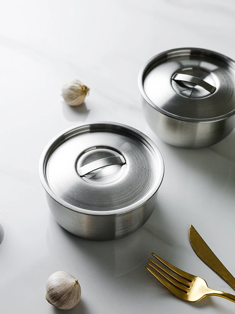 

304 Stainless Steel Small Steaming Bowl Household Stew Egg with Lid Steamed Egg Custard Baby Baby Solid Food Steam Eggs