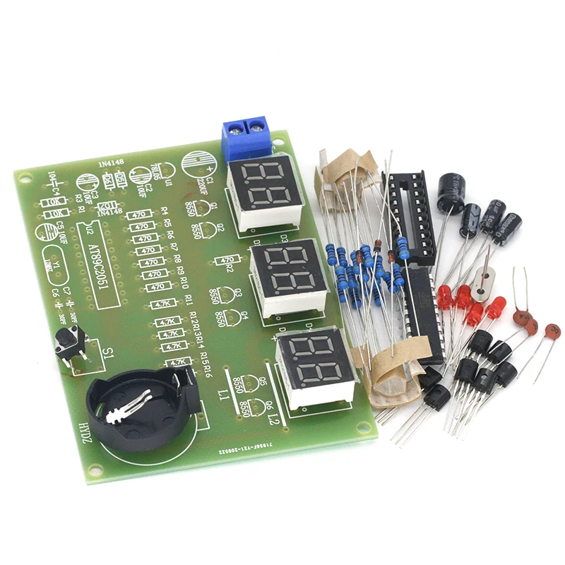 DIY Наборы AT89C2051 электронные часы цифровая трубка светодиодный Дисплей люкс
