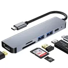 USB-концентратор F-Island C HDMI-совместимый адаптер VGA Rj45 100 м док-станция OTG Thunderbolt 3 с разъемом PD TF SD мм для Macbook ProAir M1